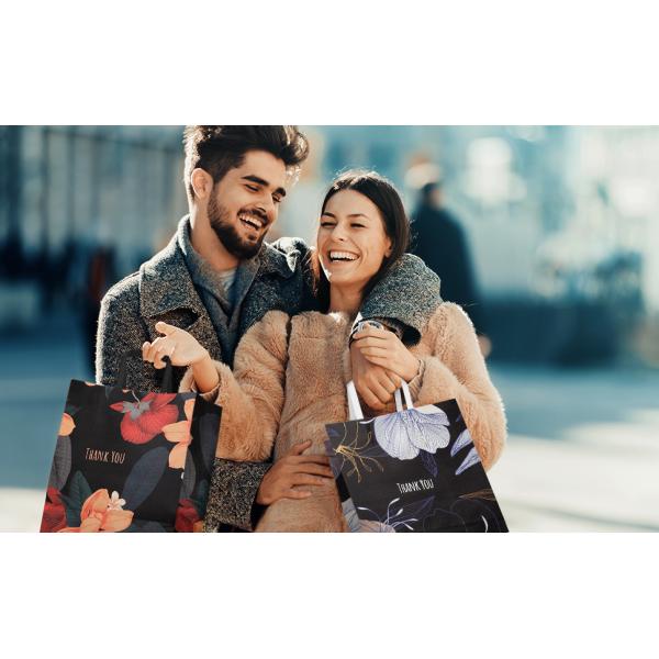 Holographic Foil Paper Gift Bags With Handles, Reusable Iridescent Gift Bags For Baby Shower, Birthday, Wedding