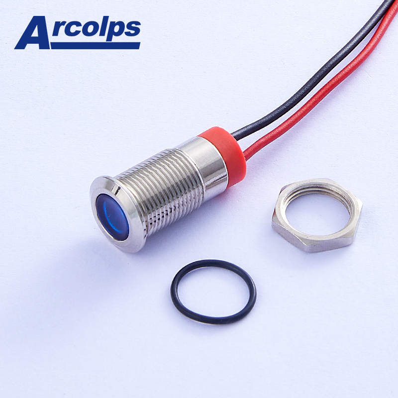 50000 Hours IP68 Amber Indicator Light 24V 12mm Indicator Light