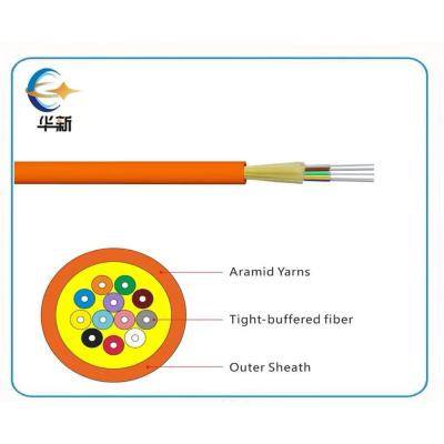 GJFJV Tight Buffer Multicore Fibre Optic Cable PVC/LSZH Jacket High Strength Glass Yarns