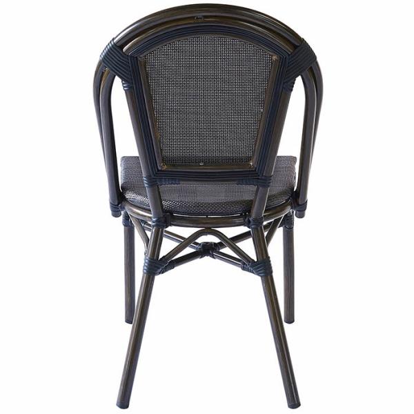 Light Weight Black Textilene Aluminum Bistro Dining Chairs