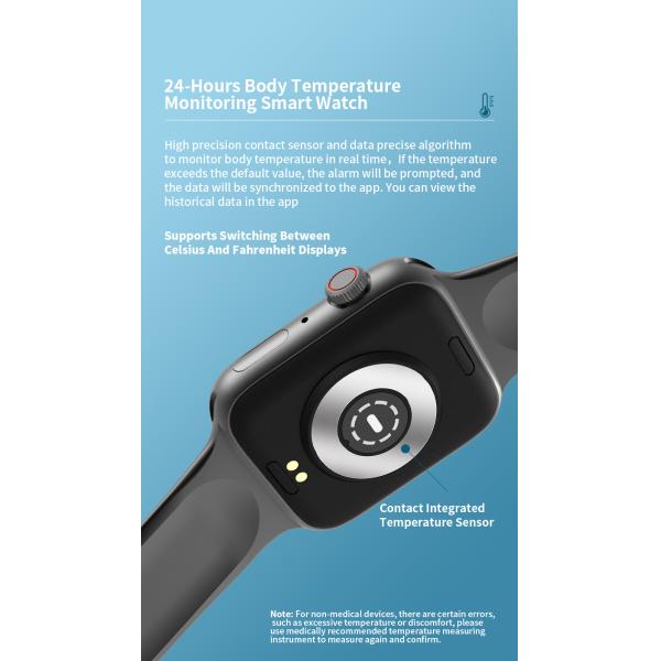 Temperatura completa idosa da monitoração de saúde de Rate Health Bracelet do coração de SmartWatch 1.54inch do toque
