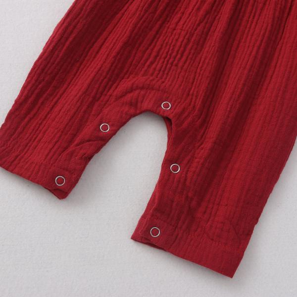 hot sale beige flutter sleeve muslin cute baby girls romper baby clothes