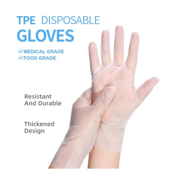 Kitchen Household Disposable Blue Vinyl Gloves Food Grade