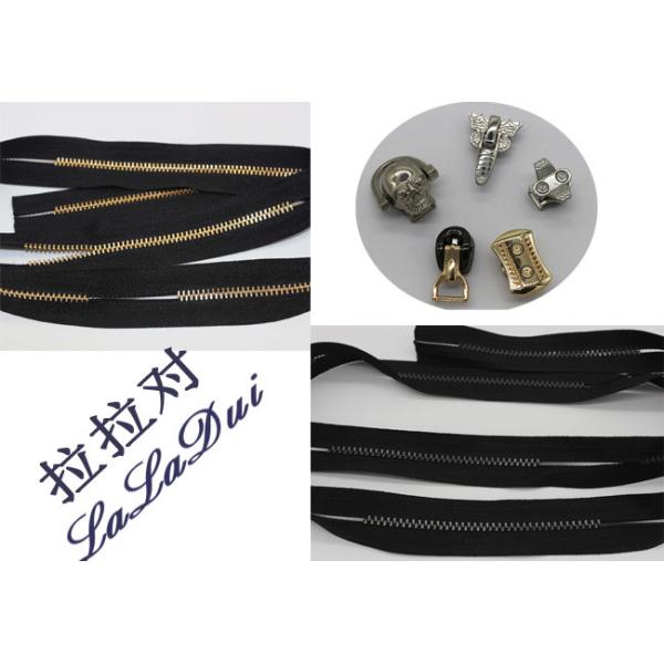 H65 Brass 40 Inch / 48 Inch Separating Zipper , Heavy Duty Metal Zippers For Coats