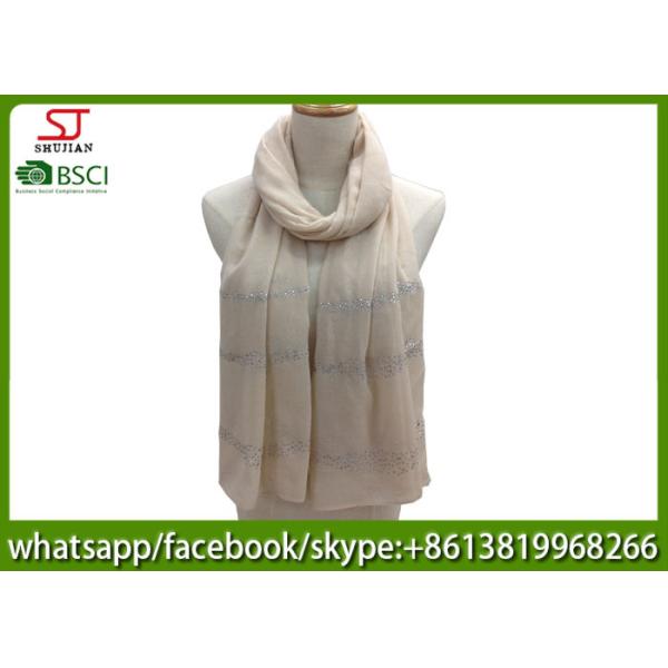 China supplier stripe silver shawl gilding spring summer pink scarf  70*180cm 20%Cotton 80%Polyester keep warm