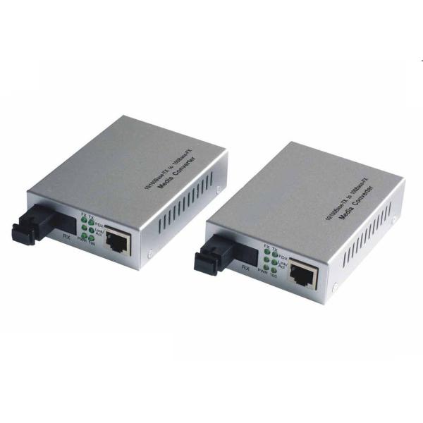 Single Mode LC 20KM Fiber Optic Gigabit Ethernet Media Converter 10 /100 /1000M