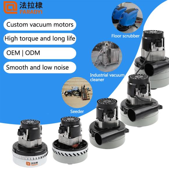 Faradyi Customize High Pressure Powerfull 12V 24V Industrial Brushless Bldc Mini Wet Dry Vacuum Cleaner Motor For Floor scrubber