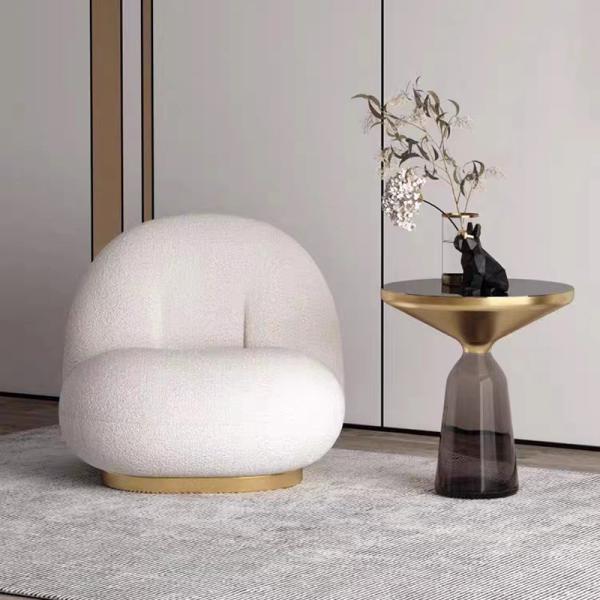 Lamb Velvet Lazy Floor Sofa Chair Chubby Lounge Chair  Unique  Comfortable