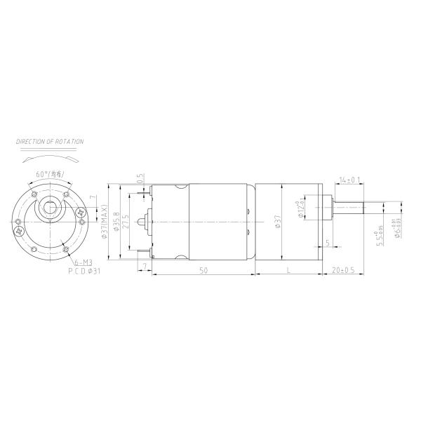 RS 540 RS 545 DC Spur Gear Motor 24V Gear Reduction Motor For Smart Mop