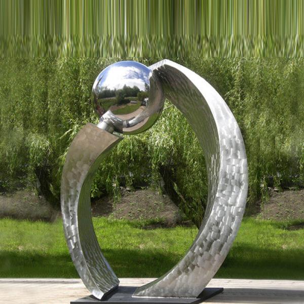 Outdoor Garden Stainless Steel Abstract Sculpture / Metal Garden Sculptures For Decor