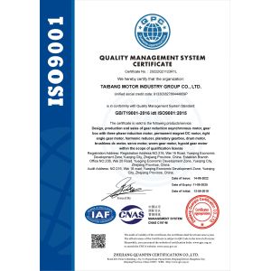 Taibang Motor Industry Group Co., Ltd. Сертификации