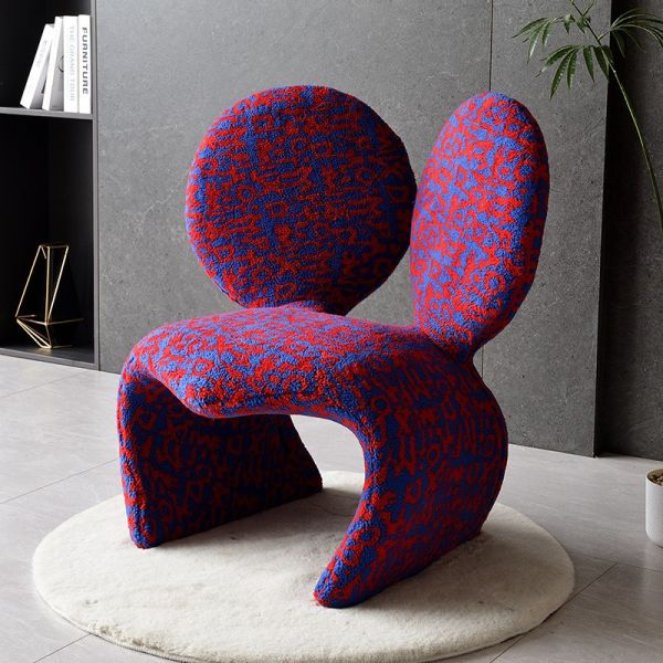 Creative Single Leisure Lounge Chair Mickey Ear-Shaped Accent for Living Room and Bedroom Casual Lazy Chair