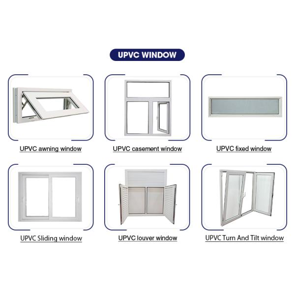 Horizontal Opening Pattern Double Glass Soundproof Windows for Schools in White UPVC