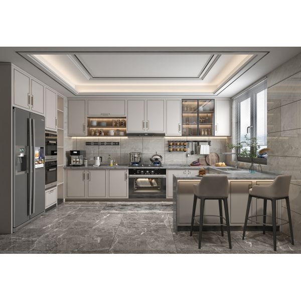 Factory Direct Free Designs Furniture U Shaped Melamine Kitchen Cabinets