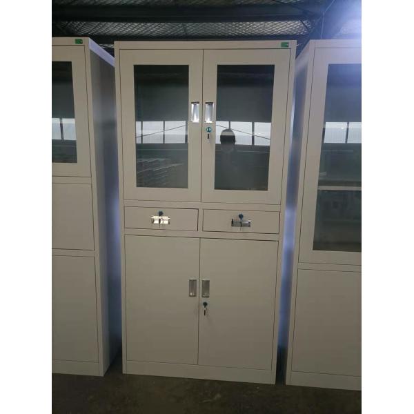 Glass Door Cold Rolled Steel Filing Cupboard Storage Office Furniture