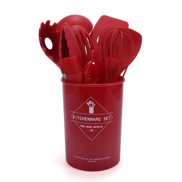 12pcs Kitchen Appliances Cooking Set with Non-stick and Durable Silicone Utensils