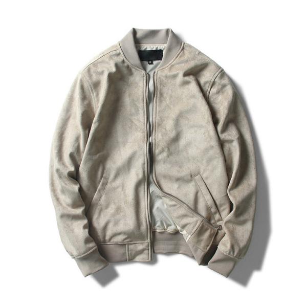 Oem Factory Manufacturer Custom Logo Causal Slim Fit Cotton Suede Leather  Zip Up  Bomber Jackets
