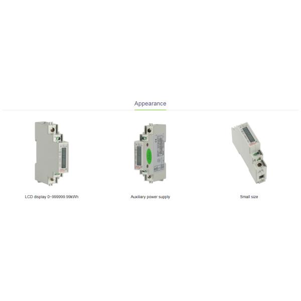 Accuracy Class 1.0 Din Rail Energy Meter Active Kwh 5(30)A 8 Bits LCD Display