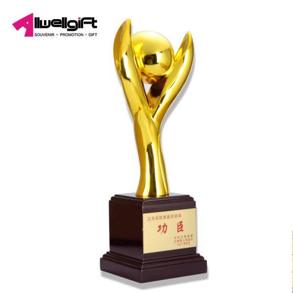 Angel Gold Plated Black Crystal Trophy Horse Shaped For Souvenir