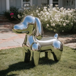 Cartoon Dog Indoor Metal Sculptures Art Statue For Living Room And Office