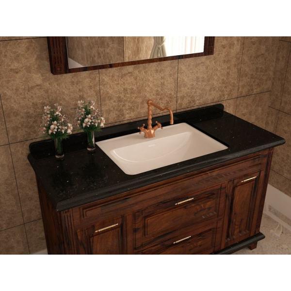 Customizable Euro Style Bathroom Vanity Cabinets With Gold Handles And Faucet