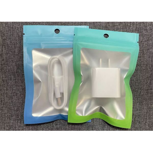 Small Resealable Packaging Ziplock Bag Frosted Colorful Holographic For Jewelry