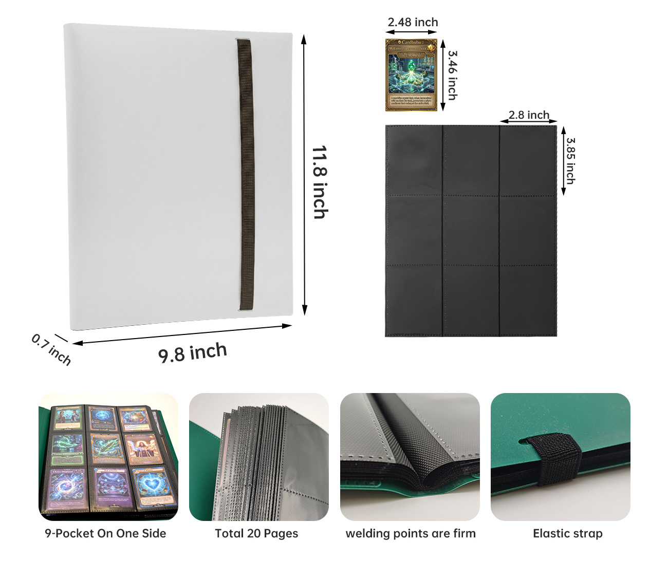 Multiple Colors 9 Pockets Holder PTCG Game PP Card Binders Collector Card Album