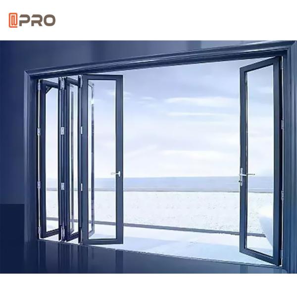 APRO Customized Waterproof Exterior Aluminum Accordion Doors Glass Bifold Doors Patio Bi Folding Door