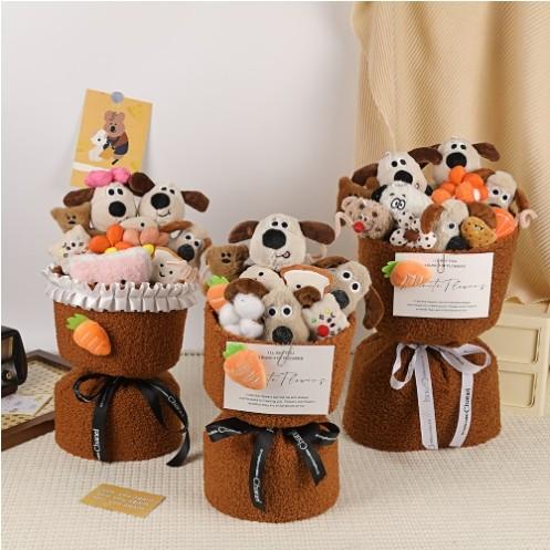Single dog doll bouquet doll for girlfriend best friend children student day gift 520 adult ceremony