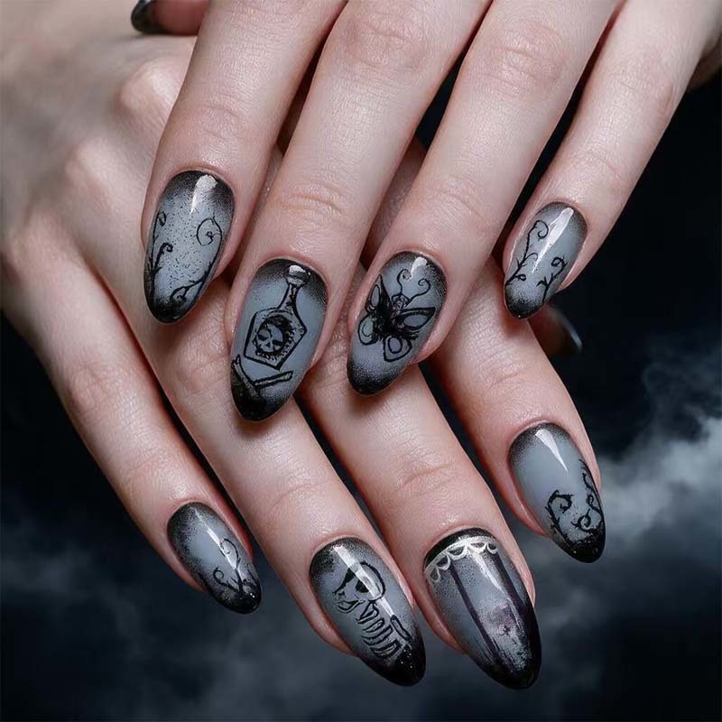 Wholesale Spooky Halloween Holiday False Nails Glossy Blood Drop Pattern
