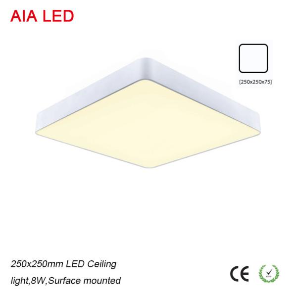Black 250x250mm 8W white high quality surface mounted LED Ceiling light for office lights