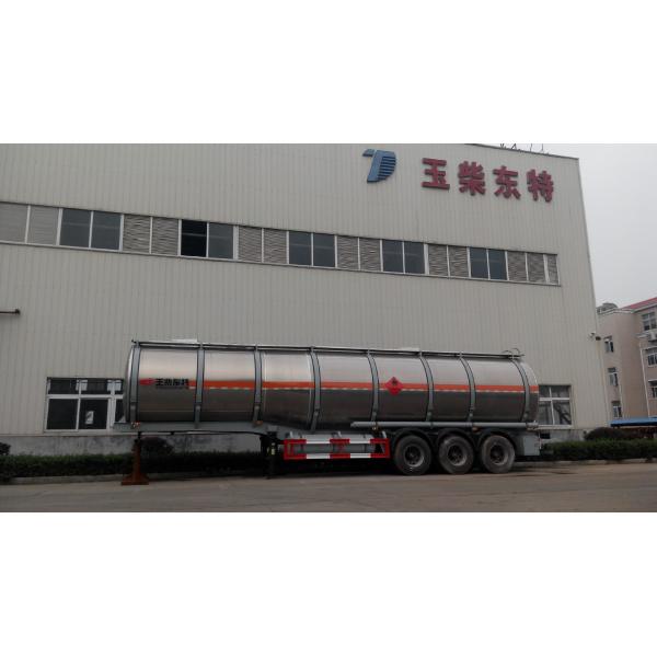 Aluminium Steel Tank Truck Trailer 45000 Liters For Oil Tanker Semi Trailer