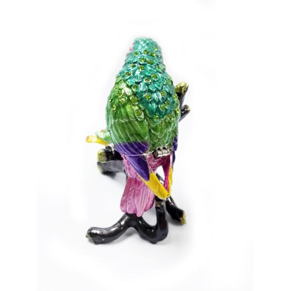 Mum and baby bird metal jewelry box for jewelry wholesales bird jeweled enamel trinket box