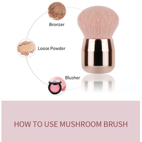 Форма 1Pcs пластиковой ручки щетки макияжа Kabuki стороны холеная