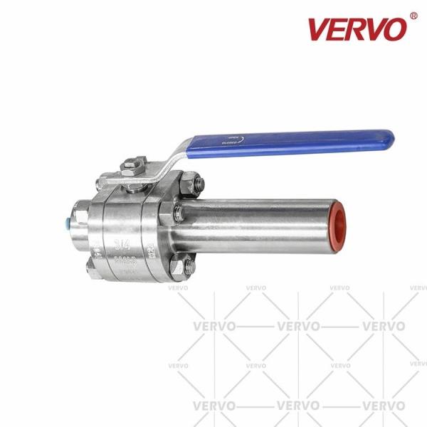 DN20 3 Piece 2 3 4 Threaded Stainless Steel Ball Valve 316 Ss 200mm Nipple