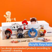 Durable Acrylic Charm Keychain With Metal Ring And Cartoon Character Gravity Falls Print