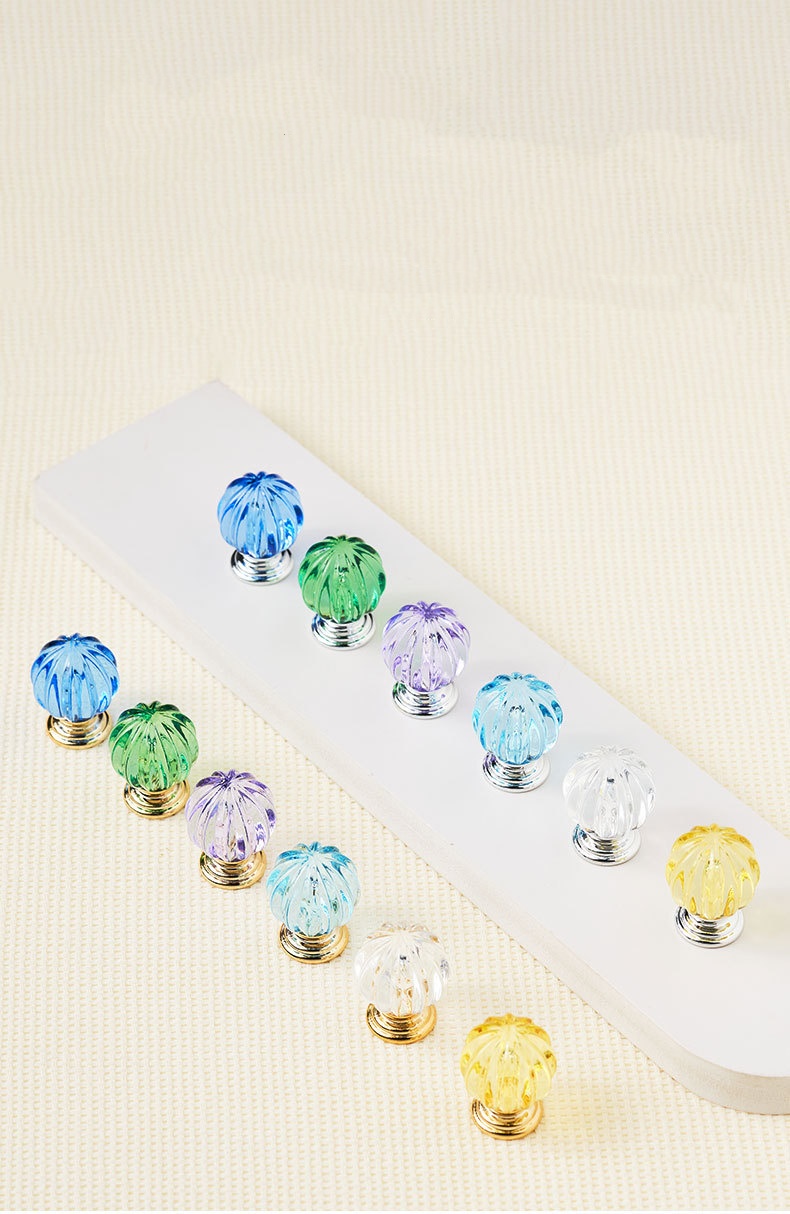 Colored Knobs for Living Room Bedroom Other Spaces-Glass Acrylic Wardrobe Drawer Dresser Bathroom Hotel Apartment Dining