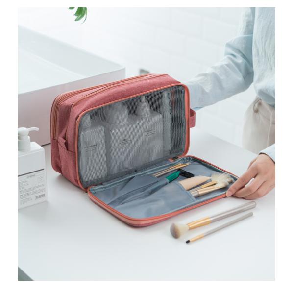 Ladies Red / Pink / Black Makeup Carry Bag Large Capacity Customized Logo