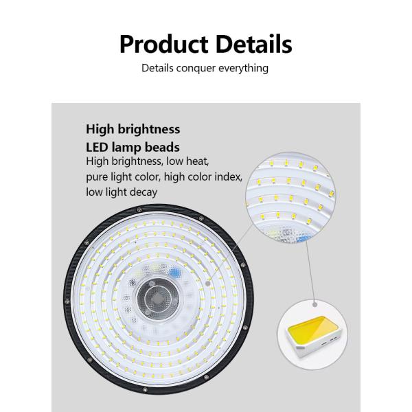 Светодиодный НЛО 100W 150W 200W 300W 400W Промышленное освещение Высокий забор лампы Хранилище Гараж Канопионный свет НЛО Светодиодный высокий забор свет