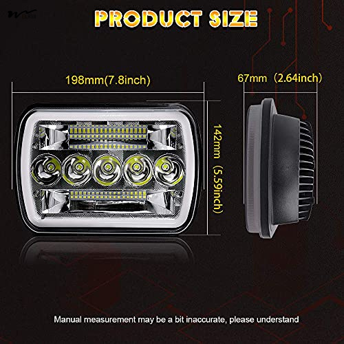 Светодиодные фары высокого/низкого света с огненными глазами DRL 5x7/7x6 чипов