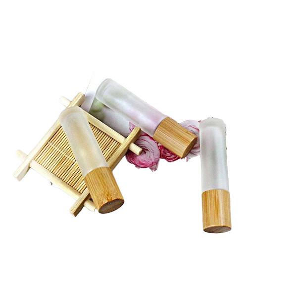 O rolo geado 10ml de bambu do tampão 3ml 5ml da grão de madeira engarrafa com a bola de rolo inoxidável