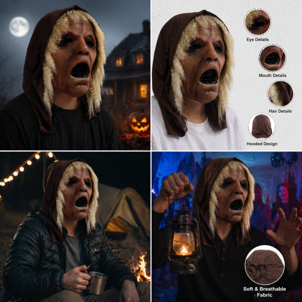 Creepy Masks Designed for Frightening Looks Ideal for Haunted Houses and Spooky Entertainment Venues