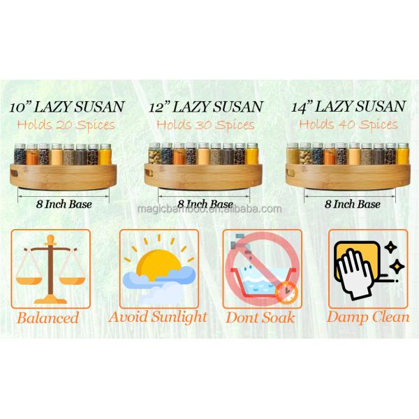 10 дюймовый бамбуковый ленивый Сьюзан поворотный стол для кухни столешницы функциональный и дизайн