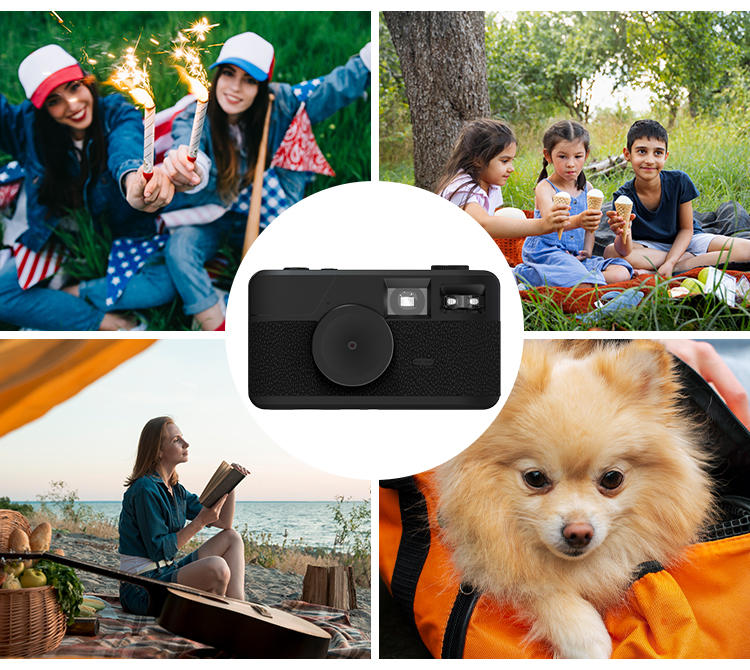 Retro Screenless Digital Camera Screen-free 8 Mode Filters Without Screen 8MP Photo with Photo Counter LED Flash Camping Camera