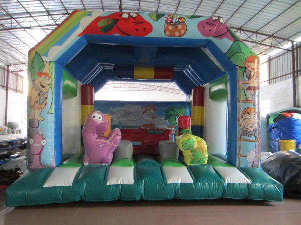 Fire Resistance PVC Kids Inflatable Bounce House / Commercial Dinosaur Bouncy Castle