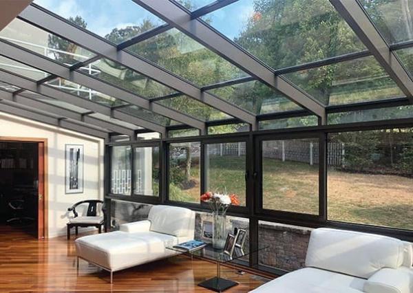 Sunroom coberto de vidro personalizado 150x150mm de vidro moderado da cor do Sunroom PVDF do telhado