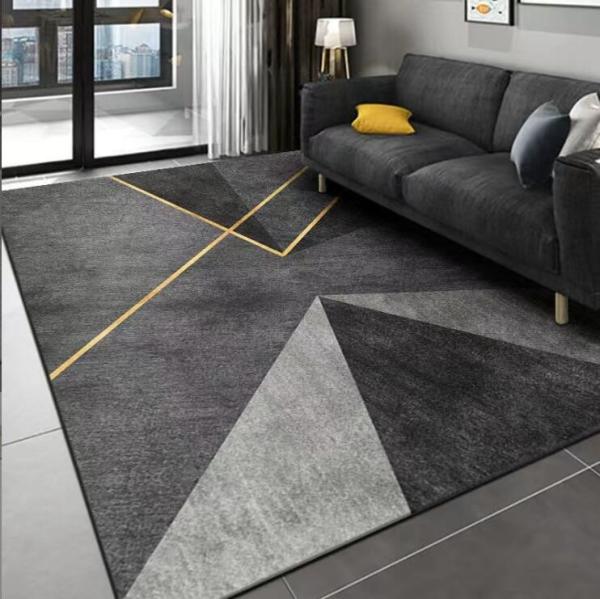 Rectangle Polyester Fiber Living Room Floor Carpet Stripping Special Style