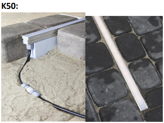 Recessed LED Profile with 6063-T5 Aluminum Alloy and Anodized Surface for Inground Installation