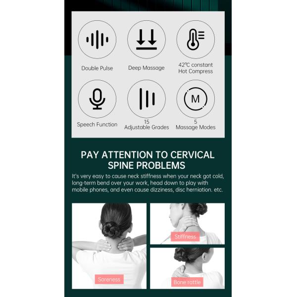 ИМП ульс 1A перезаряжаемые умного радиотелеграфа Massager шеи двойной