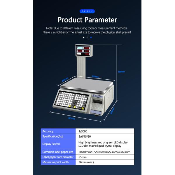 3kg Foldable Label Printing Weighing Scale Barcode Digital Computing Machine Scale Weight